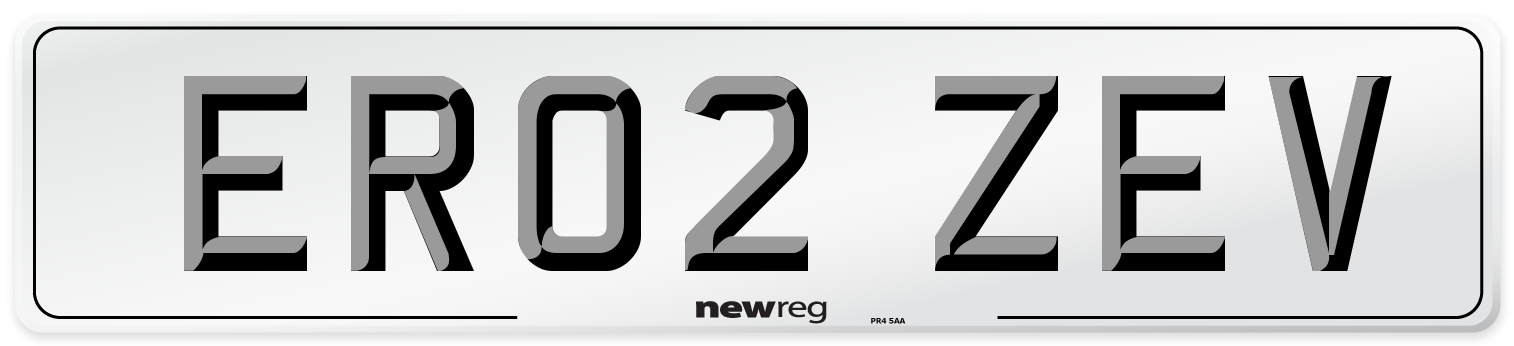 ER02 ZEV Number Plate from New Reg